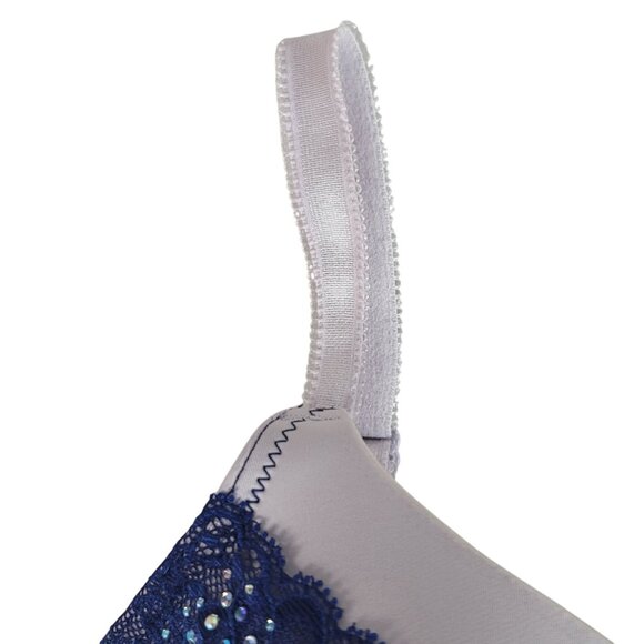 Victoria's Secret Dream Angels Perfect Coverage Bra Blue 34C Rhinestones Lined - Picture 4 of 10